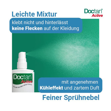 Doctan® Active Spray – aizsardzība līdz 12 stundām pret odiem, ērcēm, kodīgām mušām, malārijas profilakse, dzeltenais drudzis, 100 ml