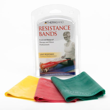 Theraband pretestības lentu komplekts, pretestības lentes vingrinājumiem, fizikālai terapijai, treniņiem/sporta zālei, spēka treniņiem mājās, krāsu kodēšana pēc pretestības