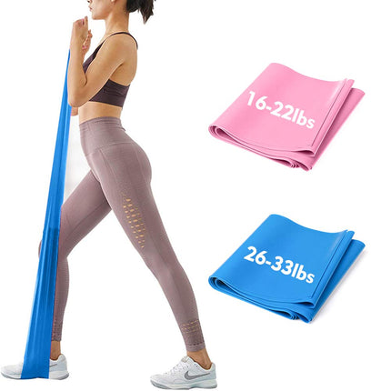 iMoebel fitnesa jostu komplekts ar 2 vingrošanas joslām Fitnesa joslas - 2 stipruma līmeņi 8-10kg/12-15kg Premium īpaši garas 1,8/2 metru vingrošanas lentes pretestības lentes jogai, Pilates, CrossFit, rehabilitācijai