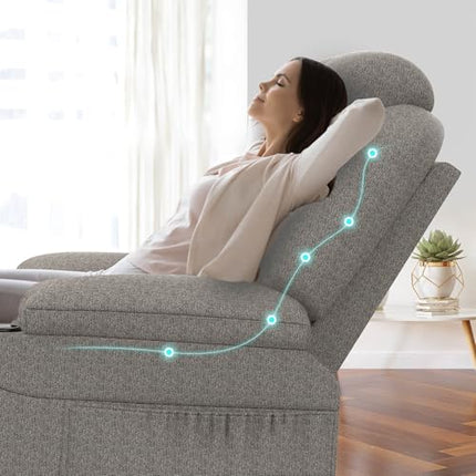 YONISEE TV krēsls, elektriski regulējams, stāvus stāvošs masāžas krēsls ar masāžas siltuma funkciju, senioru krēsls, relaksējošs atpūtas krēsls ar kāju balstu, 2 sānu kabatām un krūzīšu turētāju, USB portiem