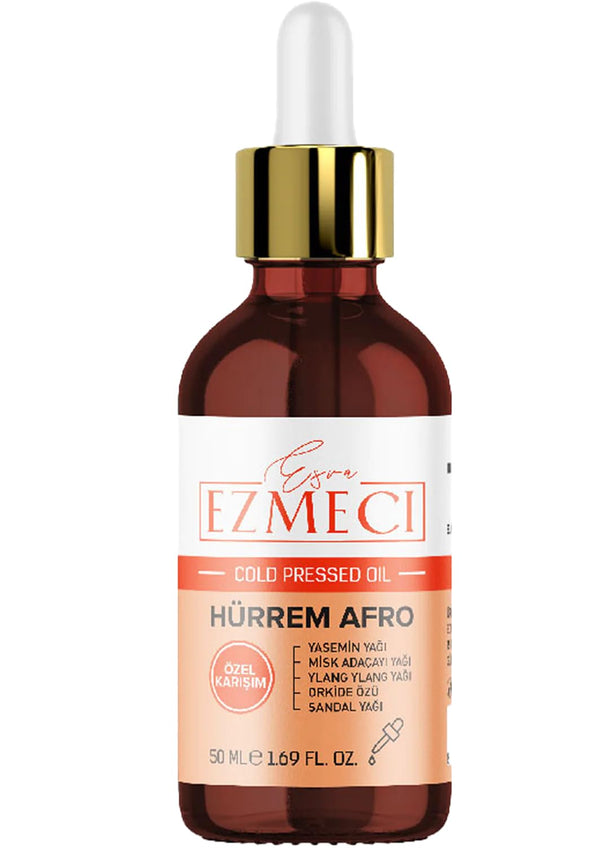 Hürrem Afro Care eļļa no Esras Ezmeci - Apburošā kaislība: Jutekliskā ķermeņa eļļu saplūšana - Pavedinošs eliksīrs ar eksotiskām eļļām - Rūpes un pavedināšana ar greznību