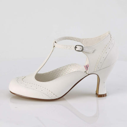 Pleaser sieviešu Flapper 26 T-veida stienis - balts (balts poliuretāns) - 40 EU (7 UK)