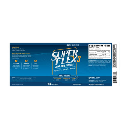 NEWTON EVERETT Superflex 3 (glikozamīns, hondroitīns, MSM) 150 tabletes