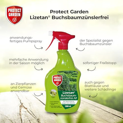 PROTECT GARDEN Lizetan Bukskoku kodēm brīvs AF, lietošanai gatavs aerosols pret bukskožu kodēm, 1 litrs
