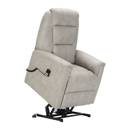 POLTRONE ITALIA Rebecca 2 Motors PERSONALIZĒTS TV krēsls ar stāvēšanas palīglīdzekli Medicīnas ierīce 2 riteņi Mikroatsperu sēdeklis Mākslīgā āda Gaiši pelēka