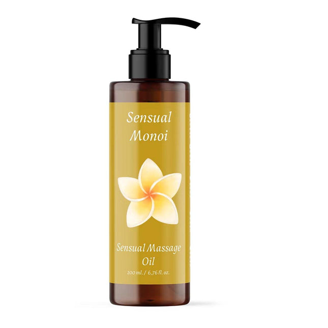 Jutekliskā masāžas eļļa MONOI ORGANIC eļļa - 200ml - Ķermeņa masāžām - Augstākās kvalitātes masāžas eļļa patīkamām masāžām - Barojoša masāžas eļļa
