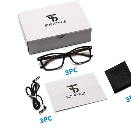 Suertree lasāmbrilles ar atsperu eņģēm, 3 iepakojumi, redzes palīglīdzekļi, brilles lasīšanas palīglīdzekļiem sievietēm un vīriešiem, 2.0X BM151