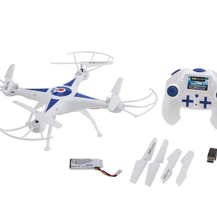 Revell vadības kvadrokopters Go! Triks, 6 asu žiroskops, ātruma līmeņi un apgāšanās funkcija, bezgalvas režīms, liels uzlādējams LiPo akumulators, iekļauts USB lādētājs, precīza tālvadības pults