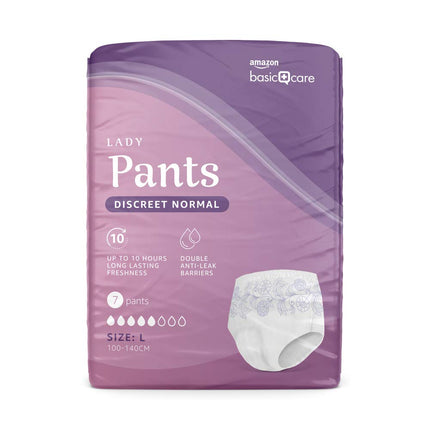 Amazon Basic Care sieviešu biksītes bez smaržas, diskrētas, lielas – 4 iepakojumi pa 7 (28 biksītes), baltas
