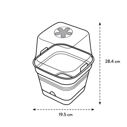 elho Green Basics audzēšanas pods kvadrātveida viss vienā 15 - puķupods audzēšanai - 100% pārstrādāta plastmasa - Ø 15,0 x A 12,1 cm - melns/dzīvi melns