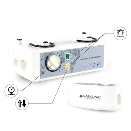 Mobiclinic® pro, pretizgulējumu matracis, kluss kompresors, 200x90x22 cm, pilns pretizgulējumu matrača komplekts, Mobi 4, Eiropas zīmols, matrača virsmatracis, rezerves šūna, līdz 190 kg
