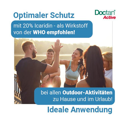 Doctan® Active Spray – aizsardzība līdz 12 stundām pret odiem, ērcēm, kodīgām mušām, malārijas profilakse, dzeltenais drudzis, 100 ml