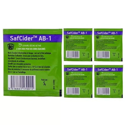 Fermentis sidra raugs SafSidra raugs Ābolu vīna alkohola raugs Fermentācijas raugs Destilācijas raugs, 5 gab.