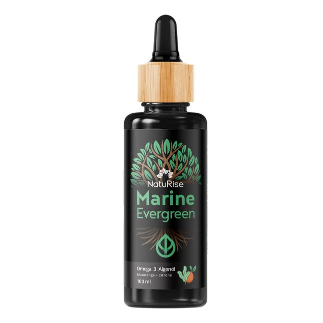 NatuRise® Omega 3 vegāns - aļģu eļļa - 1884 mg DHA, EPA un DPA - augsta deva - 100 ml - laboratoriski pārbaudīts - triglicerīdu veidā - pipete ar dozēšanas skalu - UV stikls (asins apelsīns + citrons)