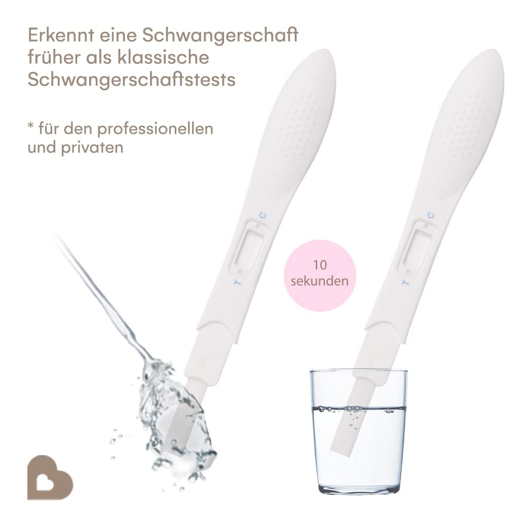 5 x grūtniecības testi Early Test Babyplan (HCG), higiēnisks grūtniecības tests 10 mSV ml (ļoti jutīgs) bērna plānošanai (99,6% precizitāte) Ļoti garš, plats un viegli lietojams