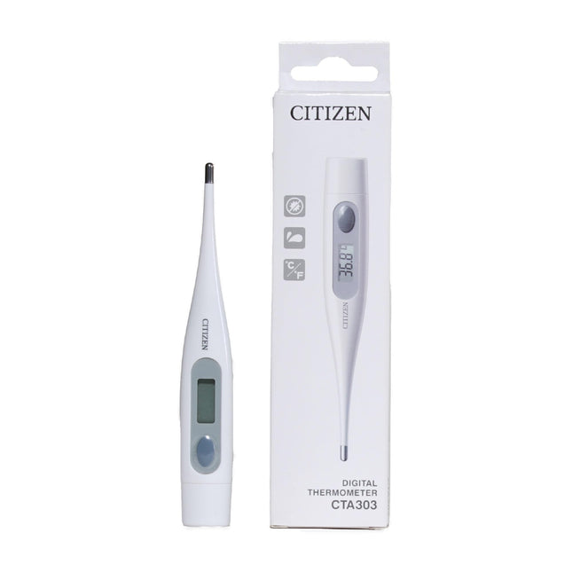 Citizen CTA303 antibakteriāls, ūdensizturīgs, digitāls medicīniskais termometrs ar drudža trauksmi, mutes dobumam, padušu, rektāliem mērījumiem, precīzi mērījumi pieaugušajiem, bērniem, mazuļiem un zīdaiņiem
