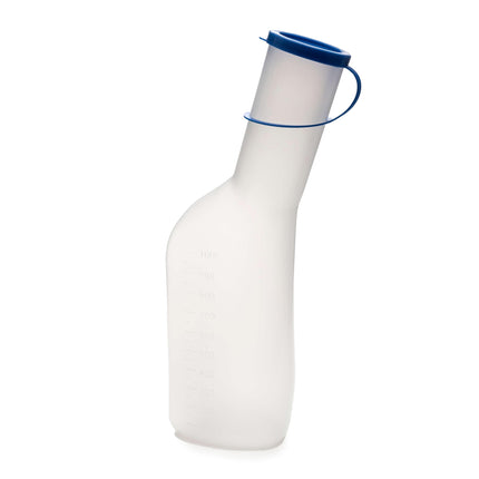 HaseMed pisuāra pudele vīriešiem - 1000 ml, ar vāku, 1 gab. | Autoklāvējams līdz 130 °C, izgatavots no polipropilēna, hermētisks un higiēnisks — ideāli piemērots aprūpei, slimnīcām un ceļojumiem