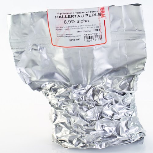 100 g Hallertauer Perle neapstrādātu apiņu alus brūvēšanai, alfa skābju saturs 5,1%