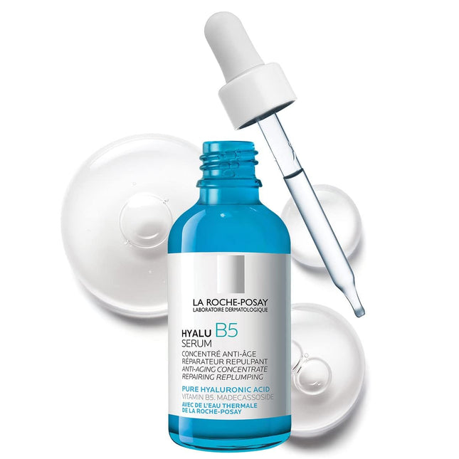 La Roche Posay pretgrumbu serums, normālai un jutīgai ādai, reģenerējošs un piepildošs, ar B5 vitamīnu, madekasozīdiem un hialuronskābi, Hyalu B5, 50 ml