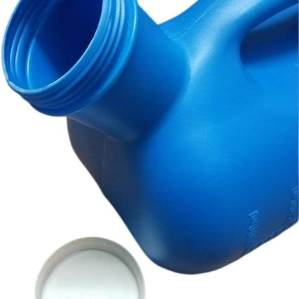 WOOLUCK® pisuāra pudele vīriešiem 3000 ml, čurāšanas pudele vīriešiem ar vāku, pisuāra pudele lietošanai ceļā, slimnīcā, ārpus telpām, automašīnā, kempingā - zila