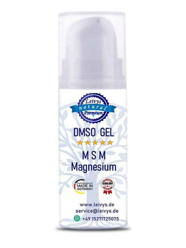 Leivy's DMSO GELS - DMSO 99,9% tīrības pakāpe ar MSM un magnija hlorīdu HDPE iepakojumā ar dozēšanas sūkni, dimetilsulfoksīds 99,9%