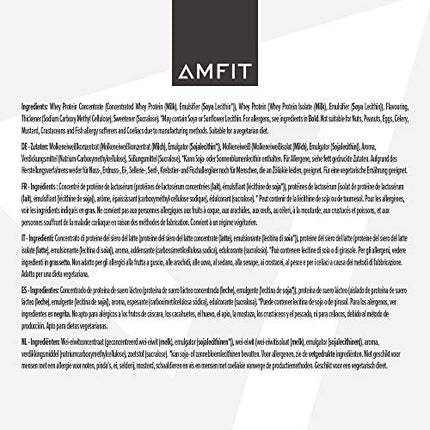 Amazon zīmols: Amfit Nutrition sūkalu proteīna pulveris, vaniļas, 33 porcijas (1 iepakojums)