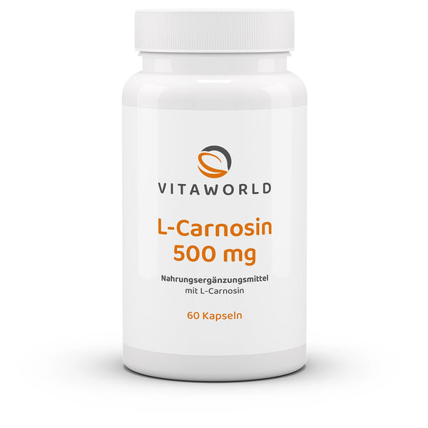 vitworld L-karnozīns 500 mg, dabīga, endogēna viela, 60 kapsulas