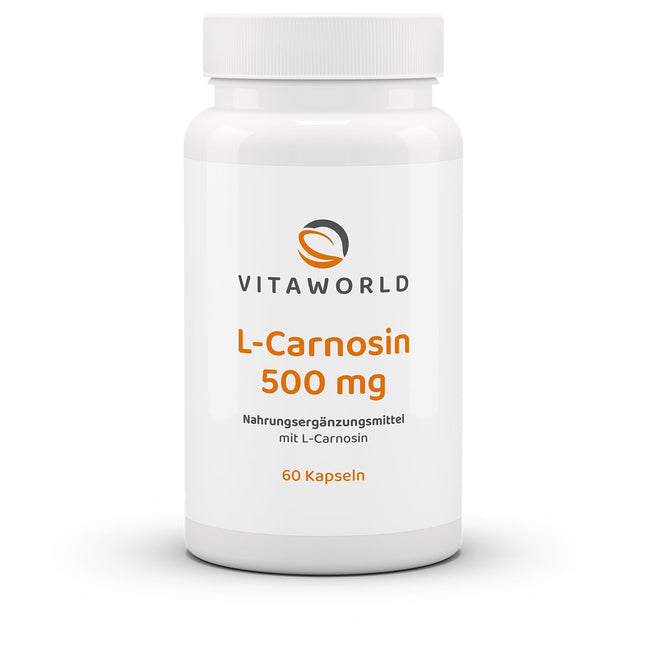 vitworld L-karnozīns 500 mg, dabīga, endogēna viela, 60 kapsulas
