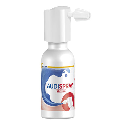 AUDISPRAY Ultra - Ausu sēra aizbāžņu ārstēšana - Ātra ausu sēra aizbāžņu izšķīdināšana - Ausu - Sprejs 20 ml