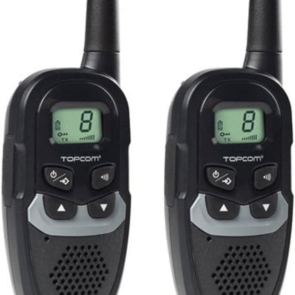 Topcom rācija ar darbības rādiusu līdz 6 km - automātiska trokšņu samazināšana, RC-6410 + Duracell Optimum AAA baterijas, 8 gab., līdz pat 100% papildu jauda vai papildu veiktspēja