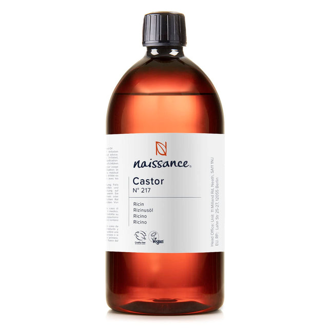 Naissance rīcineļļa (Nr. 217) - 870 ml - Aukstā spieduma, dabīga, heksānu nesaturoša, ne-ĢMO eļļa - Baro un mitrina matus, skropstas un uzacis