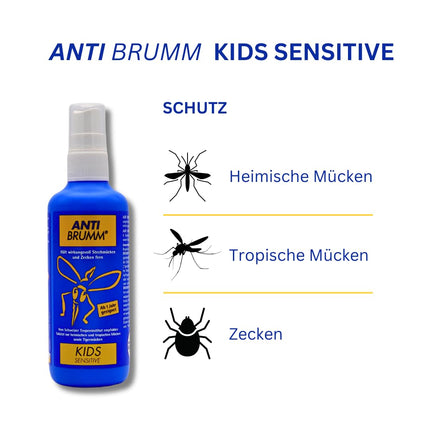 Anti Brumm Kids Sensitive 1x 75 ml I Aizsardzība pret odiem un ērcēm I Odu aerosols I Mājai, ceļojumiem, tropiem I Ikaridīns I Bērniem no 1 gada I Jutīgai ādai I Izdevīgs komplekts plus Pharma Perle dāvana