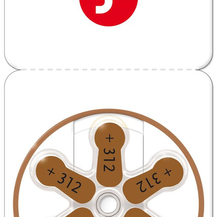 Siemens-Signia dzirdes aparātu baterijas, 312. tips, brūnas, dzirdes aparātu baterijas, 60 gab. iepakojumā, ražotas Vācijā, komplektā BEZMAKSAS tīrīšanas drāna, bezvadu savienojumam apstiprinātas, bez dzīvsudraba