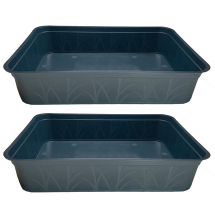 KRONLY 2 gab. izturīga stādīšanas bļoda bez apakšējiem caurumiem 38 x 28 x 8 cm - izciļņa bļoda augu audzēšanai, dārza audzēšanai