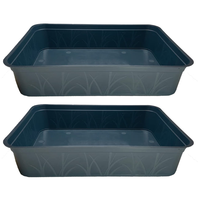 KRONLY 2 gab. izturīga stādīšanas bļoda bez apakšējiem caurumiem 38 x 28 x 8 cm - izciļņa bļoda augu audzēšanai, dārza audzēšanai