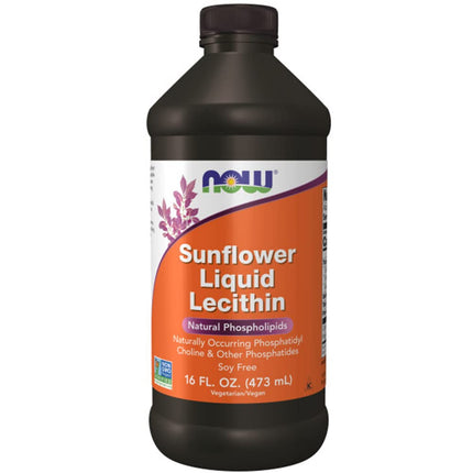 Now Foods, šķidrais saulespuķu lecitīns, vegāns, 473 ml, laboratoriski pārbaudīts, bez sojas, bez glutēna, bez ĢMO