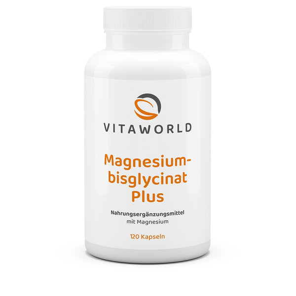 vitaworld Magnija bisglicināts Plus, 333 mg tīra magnija dienā, vegāns, 120 kapsulas