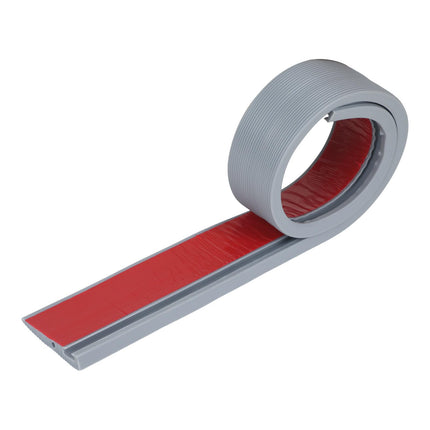 Pašlīmējoša durvju sliekšņa rampa, elastīga ratiņkrēslu rampa, PVC sliekšņa rampa ar kabeļu kanālu, apmales rampa ratiņkrēsliem, slaucīšanas roboti, skrejriteņi (pelēka, 7,5 x 1 x 90 cm)