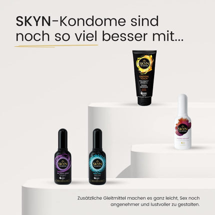 SKYN Selection Variety prezervatīvu komplekts (50 gab.) un Elite prezervatīvi (10 gab.) | Dažādu veidu iepakojums ar 10 oriģinālajiem, 20 Intense Feel un 20 Extra Lube prezervatīviem, plāniem prezervatīviem, lietojamiem ar mūsu lubrikantiem