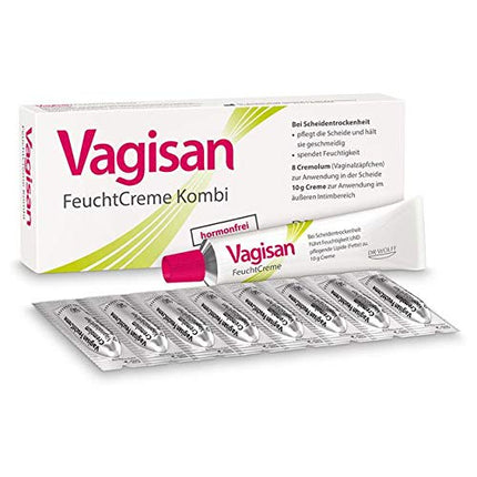 VAGISAN mitrinošā krēma kombinācija 8 kapsulas + 10 g krēma 1 gab.