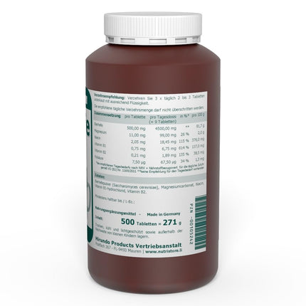 Alus raugs 500 mg vitamīnu tabletes 500 gab. - ar svarīgiem B vitamīniem skaistumkopšanai no iekšienes