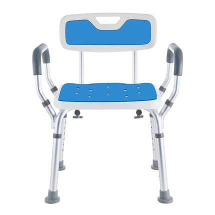 Safe Age® dušas krēsls ar noņemamu atzveltni un roku balstu - neslīdošs - regulējams augstums - dušas krēsls senioriem