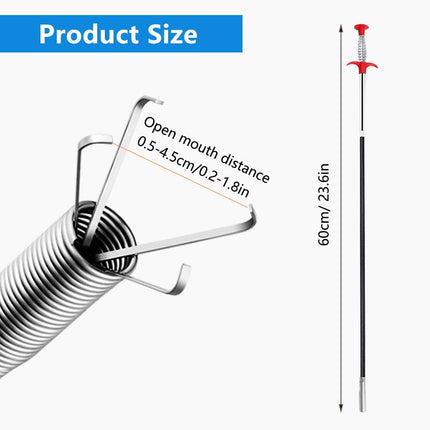 3 Stück Krallengreifer Flexibel,60cm Teleskop Greifer,Abfluss Greifer zur Rohrreinigung,Rohrreinigungsspirale Greifer Set,Abflussgreifer,Teleskopgreifer,für Küche, Bad, Waschbecken Verstopfung