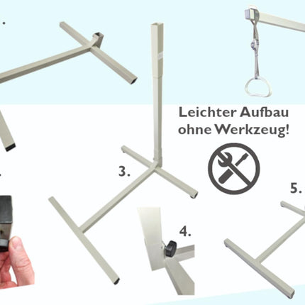 FabaCare gultas pacēlājs ar trapeces rokturi, mobilais stāvēšanas palīglīdzeklis, gultas pacelšanas palīglīdzeklis, regulējams roktura augstums, gultas rokturis, gultas pacēlājs līdz 100 kg