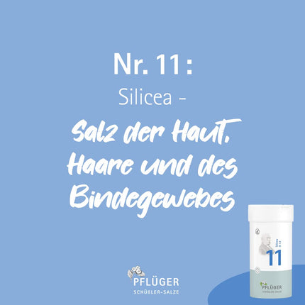 PFLÜGER Schüßler sāļi Nr. 11 Silicea D12 - 400 tabletes - Matu, ādas un saistaudu sāls - bez glutēna