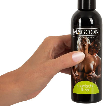 Magoon masāžas eļļa Spanish Fly 200 ml - afrodiziaka masāžas eļļa sievietēm un vīriešiem, augstas kvalitātes eļļa ar lubrikantu, viegli ievietojama