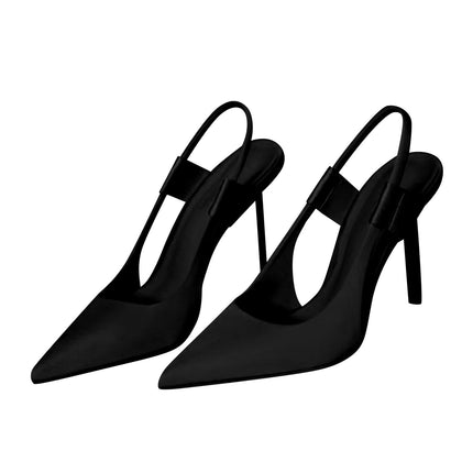 Sieviešu kurpes ar slingback papēdi - Augstpapēžu kurpes ar smailiem purngaliem, slingback kurpes, sekla atvere, kāzu kurpes, ievelkamas vienvirziena kurpes, vasaras sandales, izlaiduma kurpes, svētku kurpes