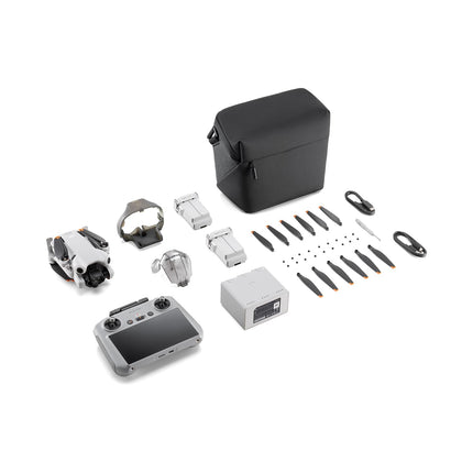 DJI Mini 4 Pro Fly More Combo ar DJI RC 2 tālvadības pulti (ekrāna tālvadības pulti), salokāms mini drons ar 4K kameru, svars mazāks par 249 g, lidojuma laiks 34 minūtes, 2 papildu akumulatori, C0 klase
