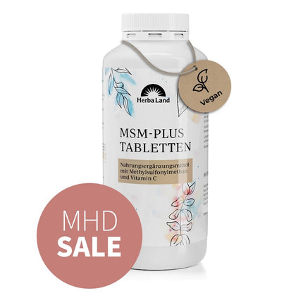 MSM Plus tabletes | Vegāns | 2000 mg MSM un 60 mg C vitamīna dienā | 500 tabletes 8 mēnešiem | Metilsulfonilmetāns | Neatkarīgi laboratorijā pārbaudīta kvalitāte | Ražots Vācijā