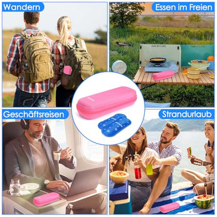 YOUSHARES insulīna dzesēšanas soma - TSA EVA maciņš insulīna pildspalvai, EpiPen, insulīnam un citiem diabēta piederumiem - mini medikamentu dzesētājs ceļojumiem, maza izolēta soma ar 2 ledus paciņām (sarkana)